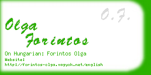 olga forintos business card